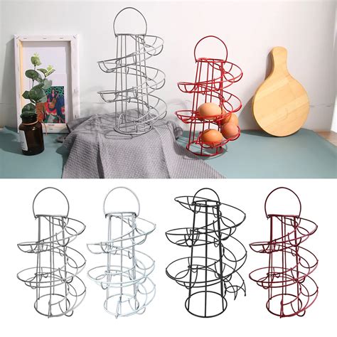 Metal Spiral Storage Roller Rack Metal Egg Organiser Shelf Metal