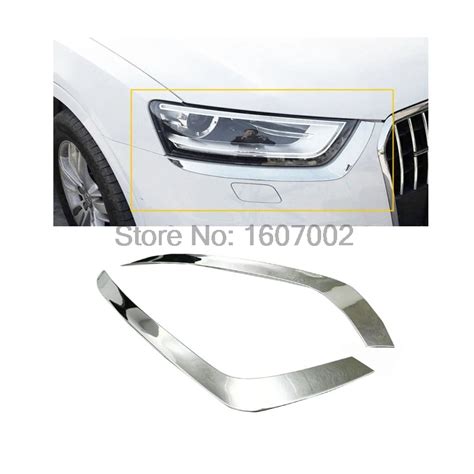 For Audi Q3 2012 2013 2014 Abs Chrome Headlight Lamp Eyebrow Headlight Cover Trim Front Fog