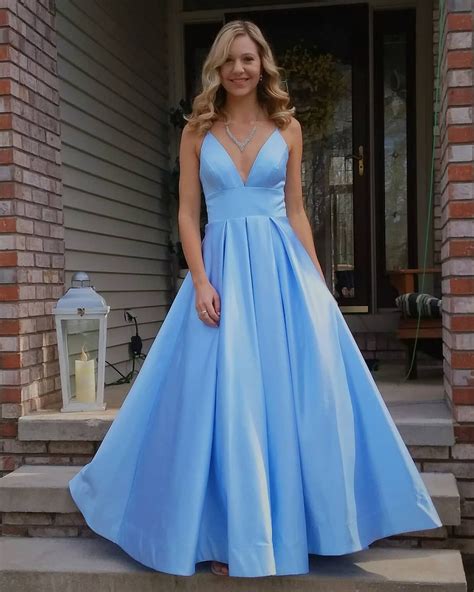 US 139 00 Ball Gown V Neck Floor Length Satin Evening Dress JJ S