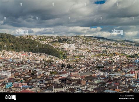 Aerial View Of Quito Ecuador Stock Photo Alamy