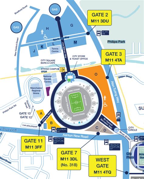 Manchester City Stadium Map