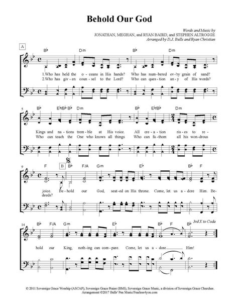 Behold Our God Sheet Music - fearless4You.com