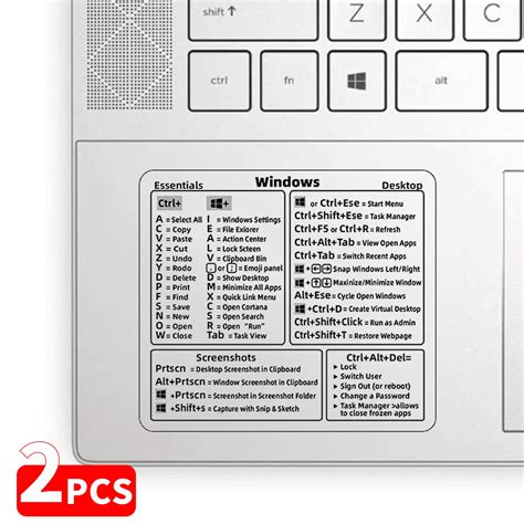 Pcs Windows Pc Reference Keyboard Shortcut Sticker Vinyl No Residue