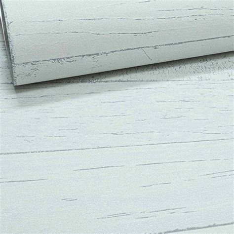 Rasch Wood Wooden Panels Planks Wallpaper Light Grey Textured Vinyl