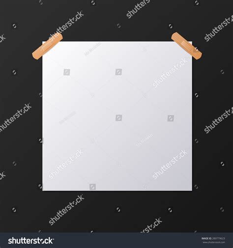 White Blank Square Sheet Piece Paper Stock Illustration 289779623