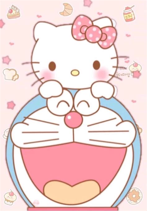 Doraemon X Hello Kitty Kitty Hello Kitty Disney Wallpaper