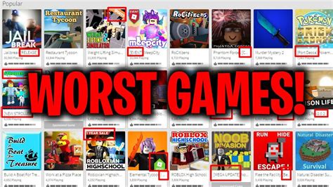 Worst Roblox Games Youtube