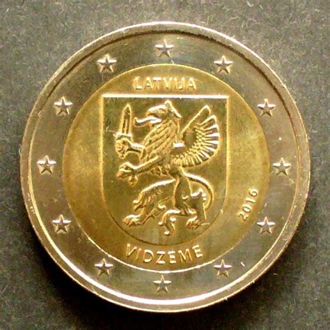 Lettland 2 Euro 2016 BiMe Region Vidzeme Unc MA Shops