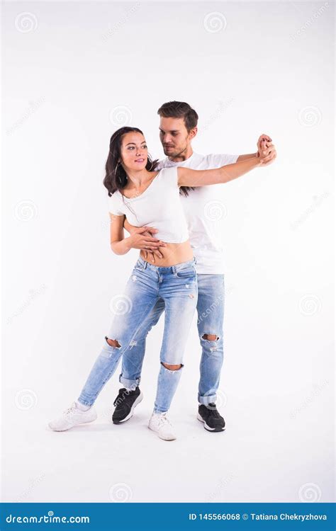 Young Couple Dancing Social Latin Dance Bachata Merengue Salsa Two