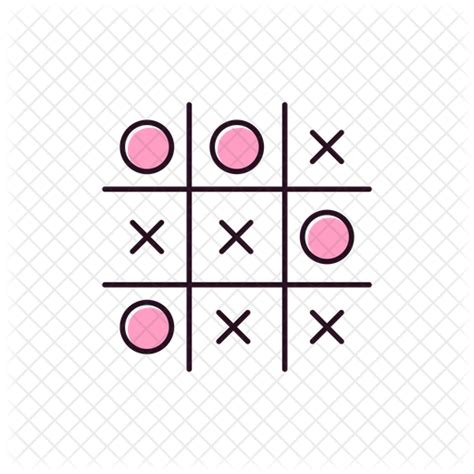 Tic Tac Toe Icon Download In Colored Outline Style