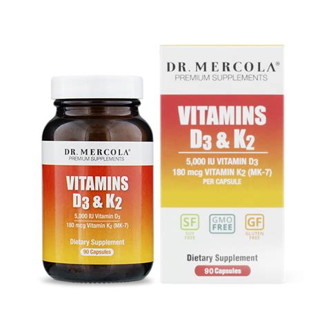 Витамин Д3 и К2 (Vitamins D3 & K2) 5000 МЕ/180 мкг 90 капсул Dr ...