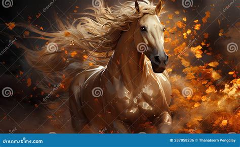 Background Involving the Golden Horse, Wallpaper with a Golden Horse ...