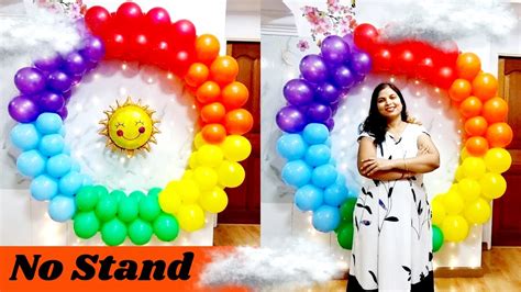 Rainbow Balloon Arch Without Stand Rainbow Balloon Decoration Ideas