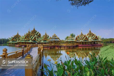 Thailand Asia Bangkok Ancient Siam Park Architecture Bridge