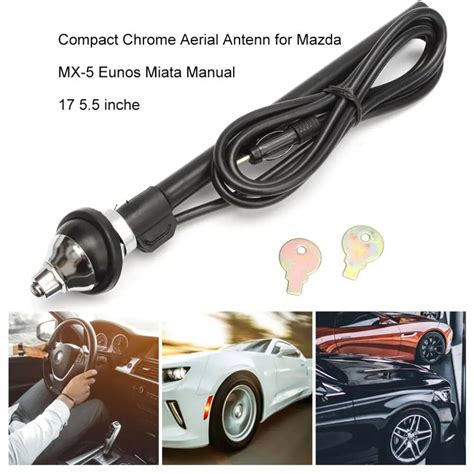 Antena A Rea Compacta Manual Mx Accesorio Eunos Miata Cromado Mx