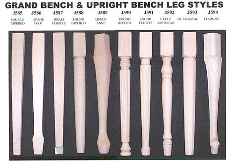 Jansen Piano Bench Leg Styles