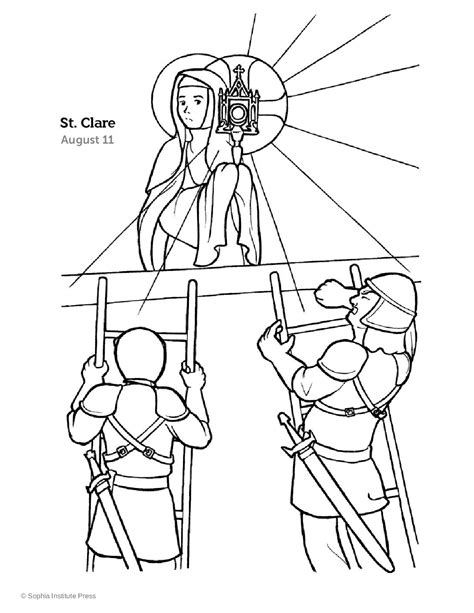 St Clare Of Assisi Story And Coloring Page Sophia Teachers