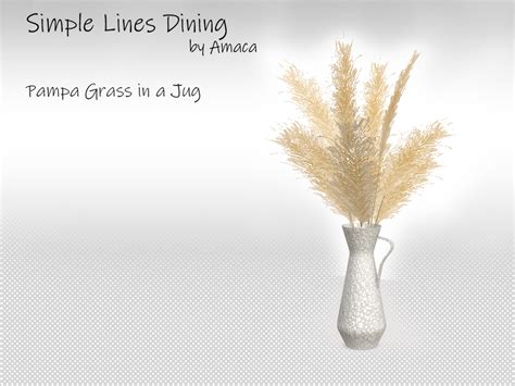 The Sims Resource Simple Lines Dining Pampa Grass In A Jug