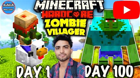 I Survived Days As Zombie Villager In Hardcore Minecraft Hindi