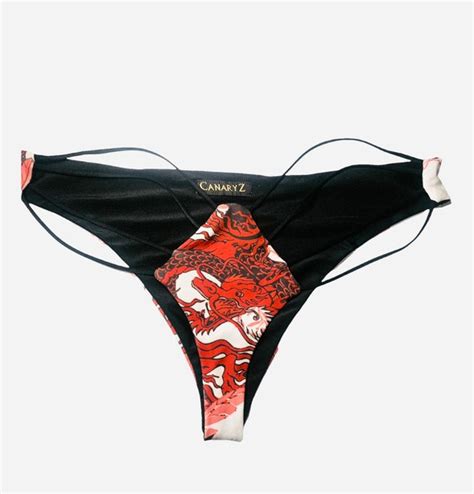 Red Dragon Multi String Bikini Bottom Etsy
