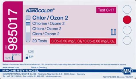 Macherey Nagel Nanocolor Chlorine Ozone Tube Test Instructions