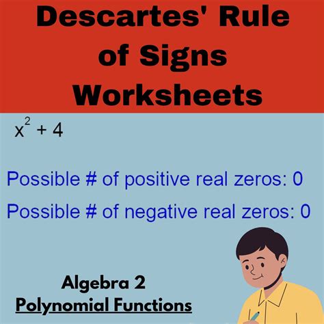 Descartes Rule Of Signs Worksheets Algebra 2 Polynomial Functions