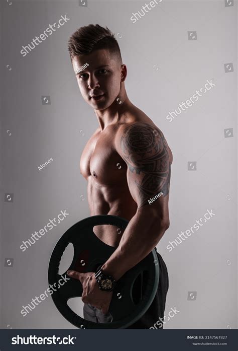 Muscular Sporty Man Bodybuilder Model Naked Stock Photo 2147567827 Shutterstock