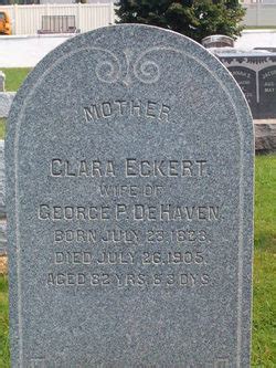 Clara Eckert DeHaven 1823 1905 Homenaje De Find A Grave