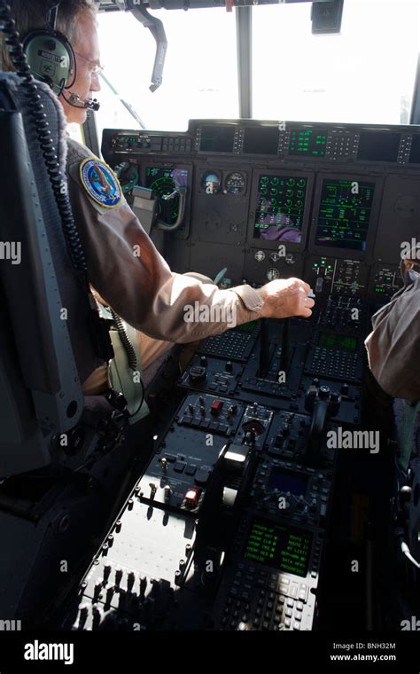 The cockpit of a Lockheed Martin-built C-130J Super Hercules airlifter ...