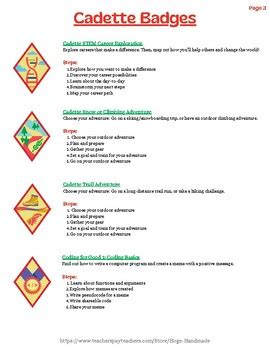 Girl Scout Cadette Badge Overview by Hoge Handmade | TpT