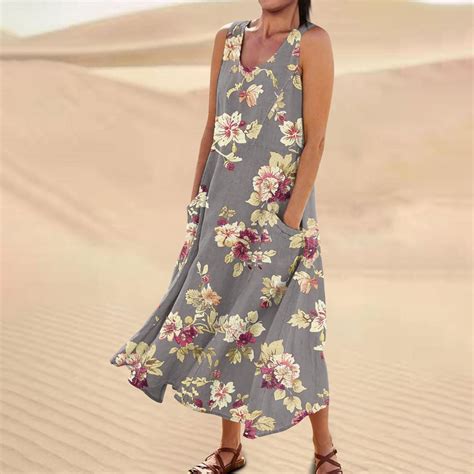 Ktyne Dresses For Women 2024 Casual Spring Sleeveless Cute Cotton Linen