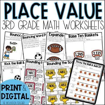 Rd Grade Place Value Worksheets Digit Addition And Subtraction And