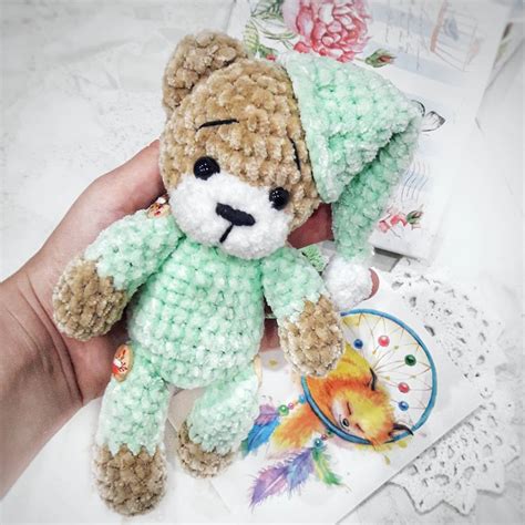 Crochet Teddy Bear In Pajamas Amiguroom Toys