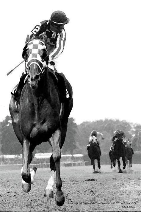 Looking Back 1973 Secretariat Stretch Run Belmont Stakes Art Print