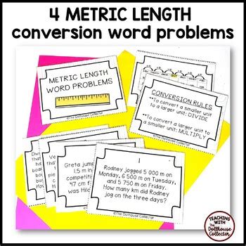 Metric Measurement Conversions Word Problems Task Cards TpT