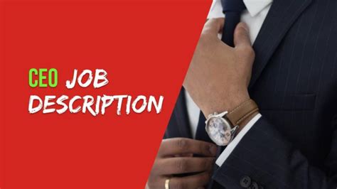 Ceo Job Description Roles And Responsibilities Of Cheif Executive Officer