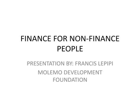 Finance For Non Finance People Ppt Ppt