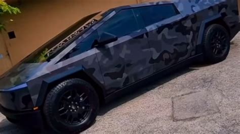 A Tesla Cybertruck Gets A Custom Camo Makeover Tork Us