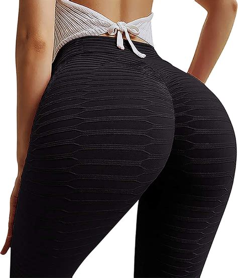 Iwinna Womens Ruched Butt Lifting High Waist Yoga Pants Tummy Control