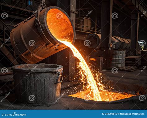 Steel Melting Process In Industrial Foundry Hot Environment Action Sequence Captivating