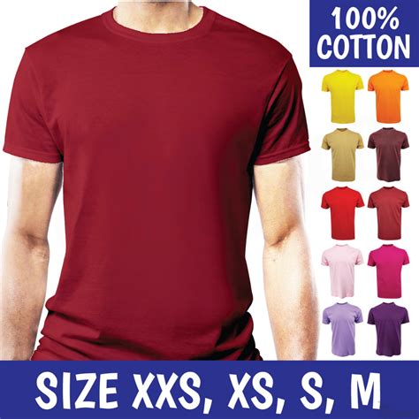 100 Cotton Plain T Shirts Baju T Minimalist Style Daily Street Wear