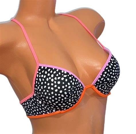 Victorias Secret Fabulous Swim Beach Unlined Push Up Bikini Top 32B