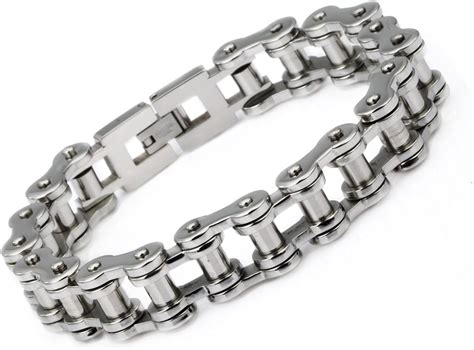 Hermah Punk Heavy Biker Bracciale Da Uomo In Acciaio Inox 316L 14 Mm