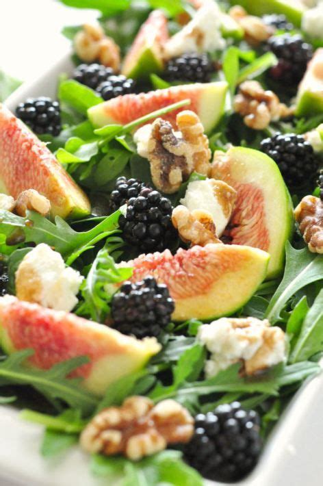 Fresh Fig Arugula Salad With Blackberries Goat Cheese And Walnuts