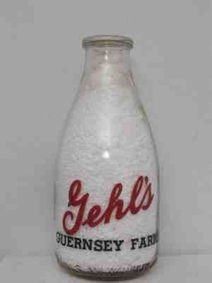 SRPQ Milk Bottle Gehl Gehl S Guernsey Farms Dairy Milwaukee WI