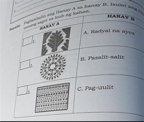 Panuto Pagtambalin Ang Hanay A Sa Hanay B Isulat Ang Titik Ng Tamang