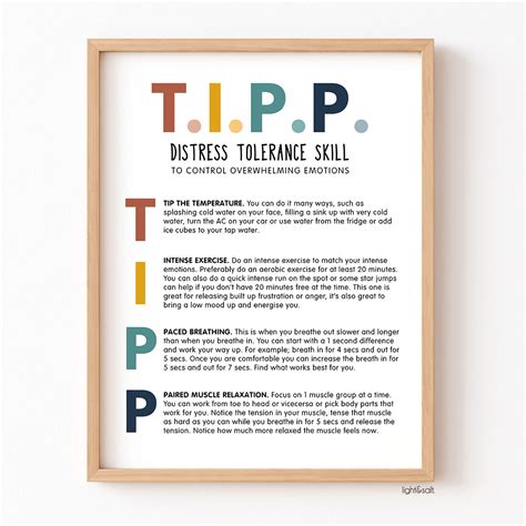 Tipp Distress Tolerance Skill Poster Dbt Poster Lightandsaltdesign