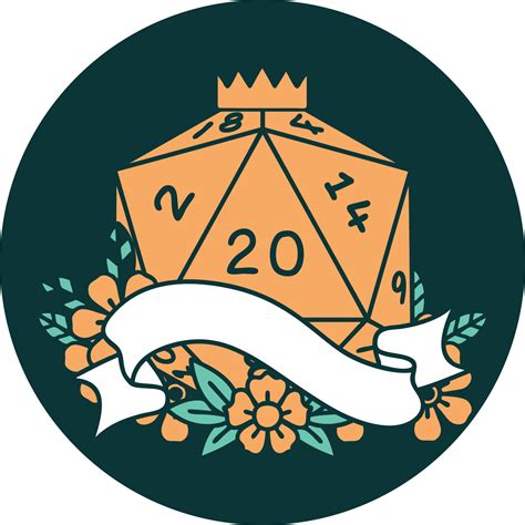 icon of natural twenty D20 dice roll 12100142 Vector Art at Vecteezy