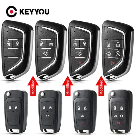 Keyyou Carcasa De Llave Remota Con Tapa Modificada Botones Para