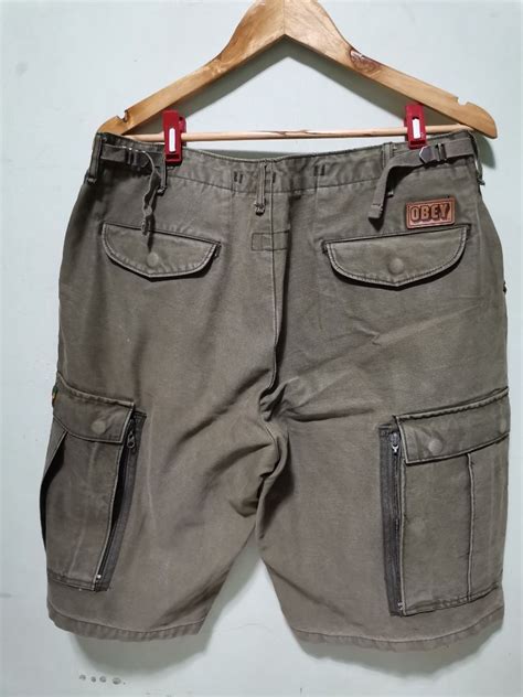 Obey Army Green Cargo Short Men S Fashion Bottoms Shorts On Carousell